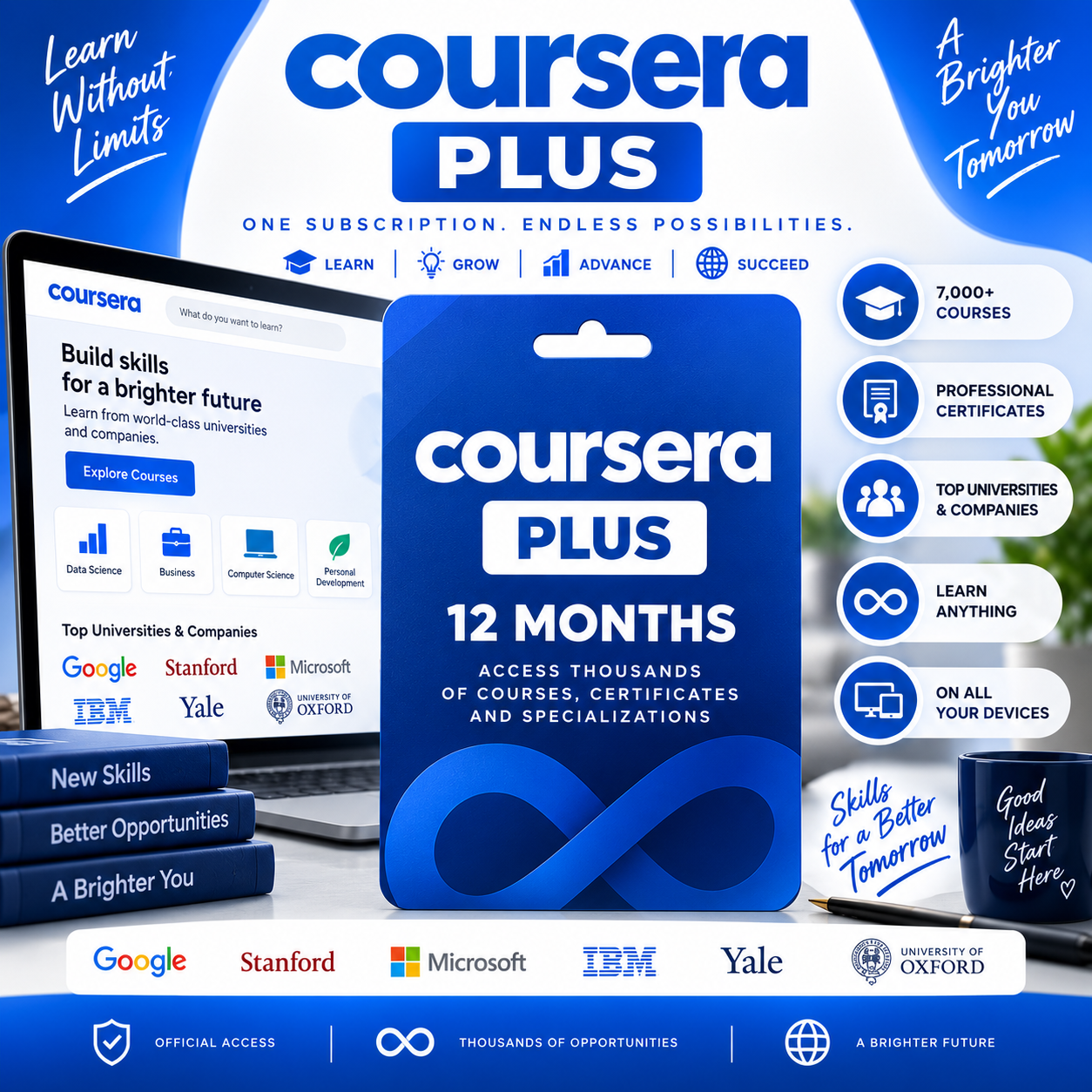 Coursera Plus 12 Months | 1 Year Private Account Access