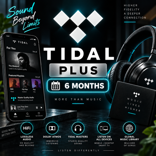 TIDAL HiFi Plus 6 Month Subscription | 6 Month Premium Music Access